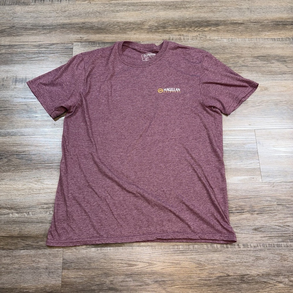 Magellan Outdoors Shirt Mens Large Short Sleeve Maroon Heather Small Logo Chest